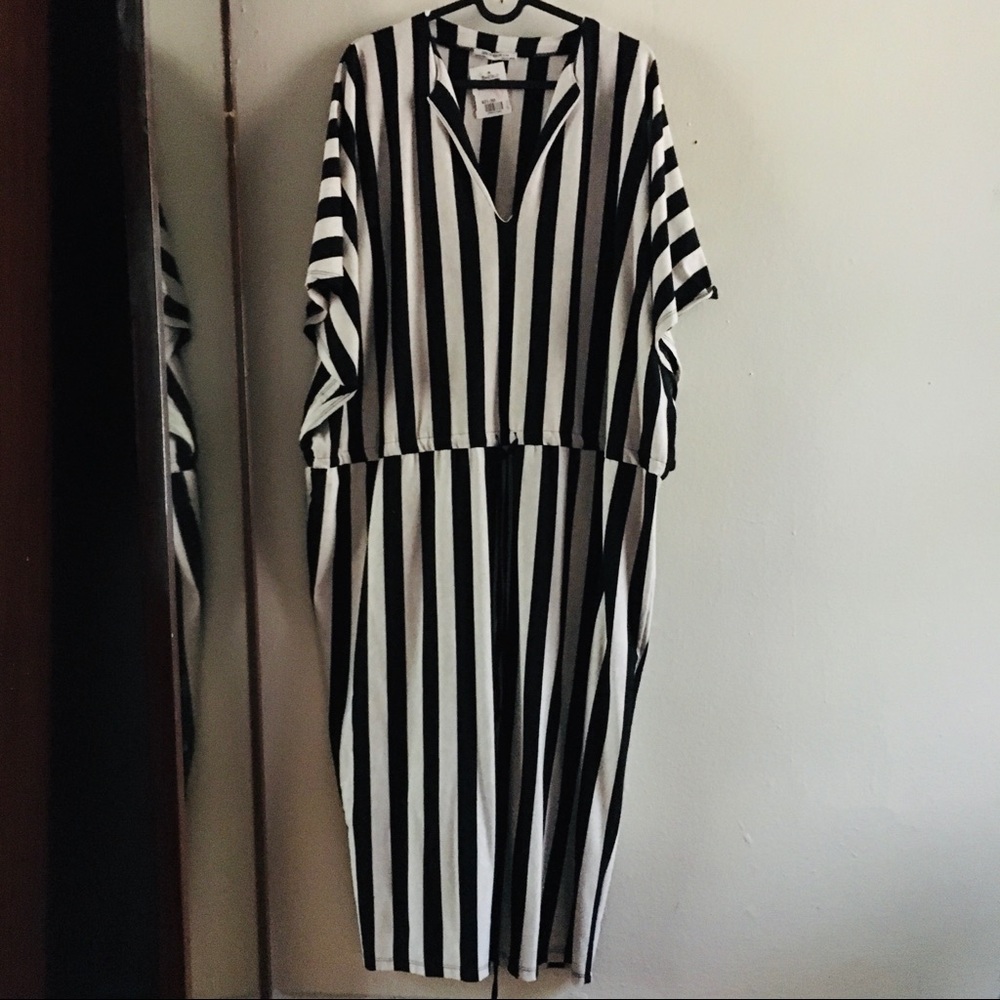 Zara Moroccan Stripe Drawstring Tunic Dress